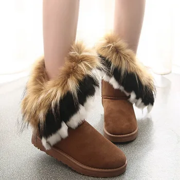 Femei Cizme de Blana Doamnelor Cald Iarna Glezna Cizme Pentru Femei Pantofi de Zăpadă Stil Rotund-deget de la picior anti-Alunecare Pe Femeie Turma Snow Boot Doamnelor Pantofi