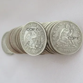 104PCS pe Lot AȘEZAT LIBERTATE TRIMESTRU de DOLARI (1840-1891) Date Diferite, cu Diferite Mintmarks Placat cu Argint Monede COPIE
