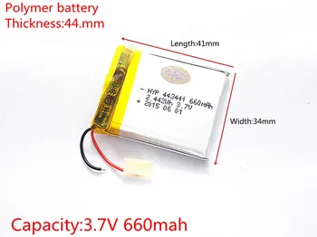 3.7 V,660mAH,[443441] Polimer litiu-ion / Li-ion pentru MP3,MP4,BOXE,bluetooth,GPS,jucării,ceas inteligent