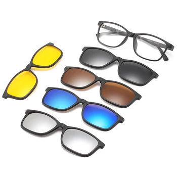 5 lenes Magnet ochelari de Soare Clip polaroid Oglindă magnetică ochelari de Soare clip pe Bărbați ochelari Polarizati Personalizate baza de Prescriptie medicala Miopie