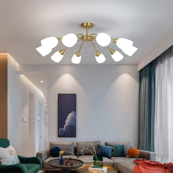 Candelabre de aur,pandantiv modern lumini,iluminat interior, camera de zi de decorare,nordic decor,design,abajurul