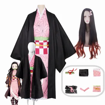 Adult Copii Anime Demon Slayers Kimetsu nu Yaiba Kamado Nezuko Kimono Cosplay Costum de Haine