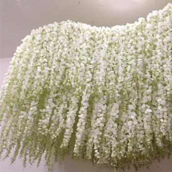 120cm lungime Artificiale Wisteria Viță de vie de Flori de Mătase Hortensie rattan DIY Nunta petrecere de ziua de Decorare Perete fundal flori