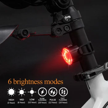 Lumini pentru biciclete Set rezistent la apa Lanterna pentru Bicicleta 6 Moduri Reîncărcabilă Bicicleta Stop cu LED-uri de Biciclete Față de Lumină Lampă Spate