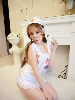 Fierbinte, sexy plus dimensiune asistenta cosplay lenjerie erotica 3XXXL asistenta șorț mare dimensiune dantelă albă lenjerie ertica couro femei
