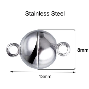 10 Seturi 8×13 mm 304 din Oțel Inoxidabil Închizătoare Magnetică Magnet Rotund Converter Pentru Colier Brățară DIY Bijuterii