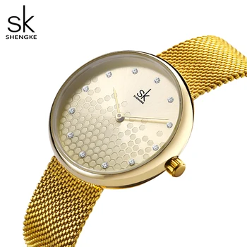 Shengke Femeie Ceasuri de Aur Top Brand de ceasuri de Lux pentru Femei Cuarț Impermeabil Femei Ceas Doamnelor Fete Ceasuri Ceas