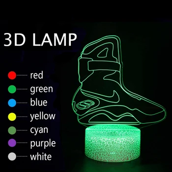 Pantofi Serie Lumina de Noapte Drăguț Decor Camera Usb Lumina Tabelul Dormitor Lampa Led pentru Veioza Mic Copil Cadouri Lămpi de Basm 3D