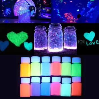 12 Culori Luminoase Rășină Pigment Kit Strălucire În Întuneric, Praf de Pigment Colorant Colorant Fluorescent Rășină Bijuterii Instrumente