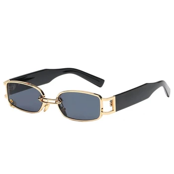 NONOR Dreptunghi ochelari de Soare Barbati de Brand Designer de Îngust Cadru de Metal Ochelari Cool Smalll Ochelari de Soare UV400 în aer liber Oculos De Sol