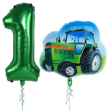 2 buc/set Verde Tractor 32inch Număr de Baloane Copii 1 2 3 4 Ani la Petrecerea de Ziua Decor Baloane Duș Globos