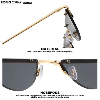 ZFYCOL Retro Gothic Jumătate cadru ochelari de Soare Barbati 2023 Moda SteamPunk ochelari de Soare Femei Vintage Mici de Metal Ochelari de Nuante UV400