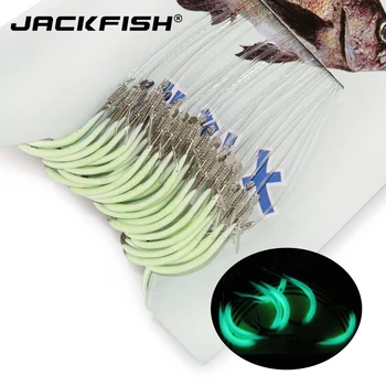 JACKFISH 12-18# 30pcs/Seturi Luminoase Cârlig de Pescuit cu linie Ghimpată Cârlige de pescuit Accesorii din Oțel de pescuit, Cârlige de Pescuit