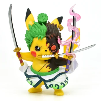 Anime Pokemon Pikachu Cosplay Roronoa Zoro-O singură BUCATĂ GK Colectia de Cadouri Decor de Acțiune Figura Statui