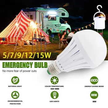 Cu Cârlige de Urgență cu Led Lumină Bec LED E27 lampă cu led-uri de 5-12W Baterie Reîncărcabilă Lampă de Iluminat pentru Iluminat Exterior Bombillas
