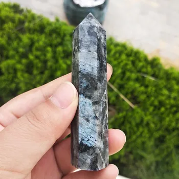 Larvikite Granit Blue Pearl Punct De Vindecare Obelisc Lustruit Cristal