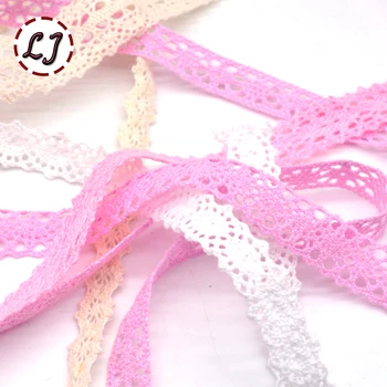 Hot nou sosit 5yd/lot roz bej-alb dantela tesatura panglica de dantela din bumbac cusut tapiterie material pentru acasă îmbrăcăminte accesorii DIY