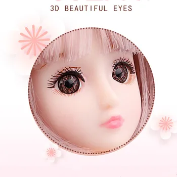 Noi 30cm Doll Make-up 3D Ochi Părul Lung 1/6 BJD Păpuși Corpul Frumoasa Printesa Baby Girl 12 Inch Păpuși DIY Jucărie pentru Fete, Cadou