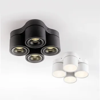 4 Capete Reglabile Montate pe Suprafață Spoturi cu LED-uri 4X7W 4X15W COB Lampă de Plafon Lumini la fața Locului AC85V-260V Living Iluminat Interior