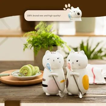Drăguț Animale 3d Pisica Moda Ceramică Cana de Apa Iubitorii de Creatie de Mare Capacitate Cana Cu Capac Cafea, Ceai, Suc de Cana de Lapte