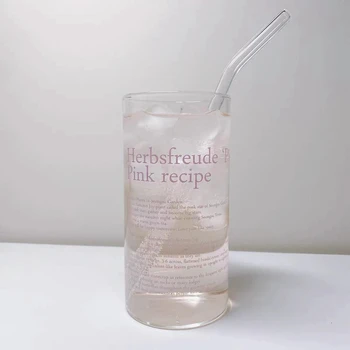Sticlă Pahar Sticlă De Apă Engleză Scrisoare Cana De Sticla Stil Coreean De Sticlă Rezistentă La Căldură Clar Pahar Waterbottle Ceai Ceașcă De Cafea