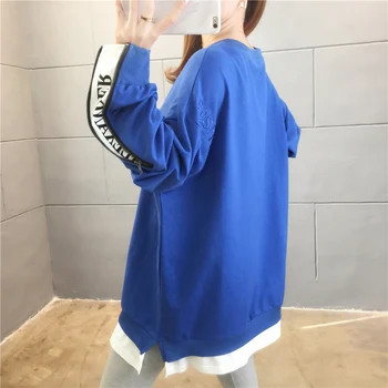 Femei Cu Maneci Lungi Cu Fermoar Liber Harajuku Streetwear Tricou Femei Tricou Casual Pulovere Topuri Brodate Jumper Coreeană