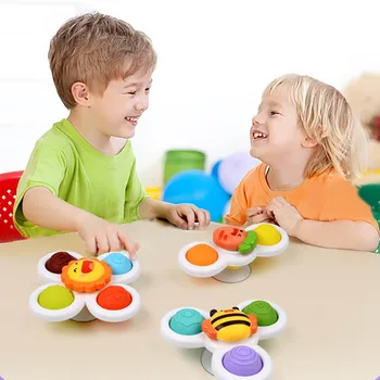 3Pcs Montessori Copilul Jucarii de Baie Pentru Copii Băiat de Baie Fraier Spinner ventuza Jucărie Pentru Copii Amuzant Copil Sunătoare Teether