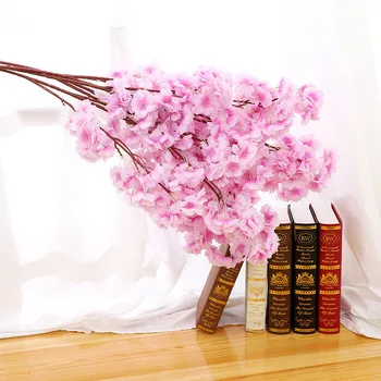 5PCS DIY Cherry Nunta Superba Artificiale Copaci Cherry Blossom Pink Fals Sakura Flori de Interior, în aer liber, Birou de Acasa
