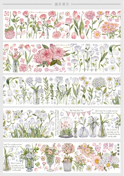 10 Metru Rola Floral Cristal Hârtie Washi Banda PET Flori Colectare Iarbă