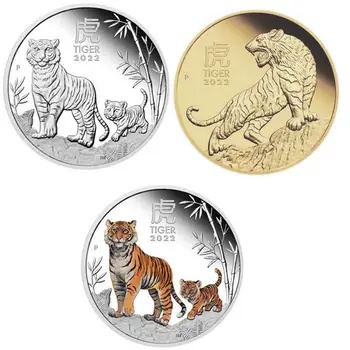 Cele mai noi 2022 Australia 1oz Tigru Monede de Argint Anul Tigrului Lunar Chinezesc Anul Nou Animal Tigru Placat cu Argint Monede