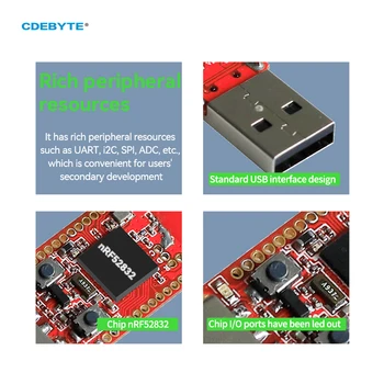CDEBYTE Sniffer USB E104-BT5032U nRF52832 Bluetooth Wireless Pachete de Captare Instrument de 2400~2480MHz 4dBm PCB 80m MINI BLE4.2/BLE5.0