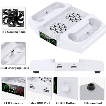 Ventilator De Răcire Suport Pentru Xbox Seria S, Dual Controller De Încărcare De Andocare Gamepad Căști De Depozitare Pentru Consola Xbox Serie De Accesorii