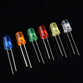 100buc/lot 3mm 5mm LED Asortate Kit Alb Roșu Verde Albastru Galben DIY cu Diode Emițătoare de Lumină F5 Dides Kit