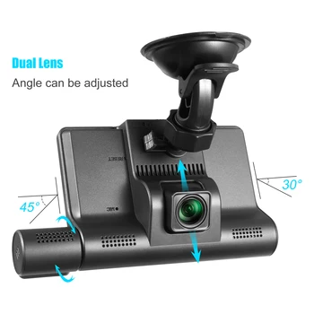 4 În Touch Screen Video Recorder Auto Dash Cam Blcak Cutie IPS HD de 1080P Oglinda de la Masina DVR Recorder 3 Lentile Dash Camera Auto Video