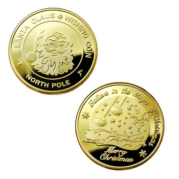 Moș Crăciun Care Doresc Monede De Colectie Placat Cu Aur De Suveniruri Monede Polul Nord Colecție Cadou Craciun Fericit Monedă Comemorativă