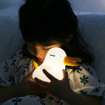 Rață Lumina de Noapte LED Reîncărcabilă Silicon Creative Drăguț Lampa pentru Dormitor Decor Acasă de Crăciun Copiilor Cadou de Animale Lumini
