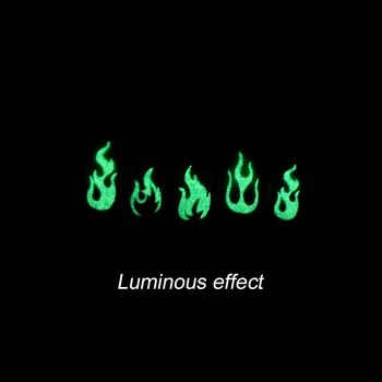 HNUIX 1Sheet 3D Luminoase, Autocolante Unghiilor Flacără Stea Inima Lună de Vară Design Glow în Întuneric Verde Neon Glisante Manichiura Decoratiuni