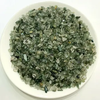 50g Verde Natural Rutilated Cuarț, Pietriș de Piatră Păr cu Cristale de Cuarț Specimen E27 Pietre Naturale și Minerale