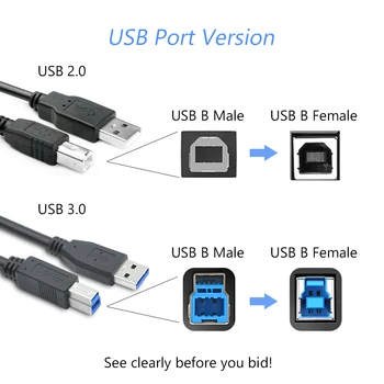 0.3 0.5 1 1.8 3 5m Cablul de Imprimantă USB Pentru Fujitsu ScanSnap IX500 Scanerului Dell S2340T Monitor Dell USB 3.0 Docking Station YCDC