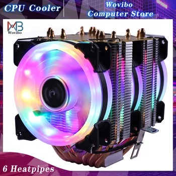 6 Conducte de Căldură RGB Cooler CPU X79 X99 3Pin 4Pin PWM Liniște Pentru Intel LGA 1150 1151 1155 1200 1366 2011 AMD AM3 AM4 Ventilador