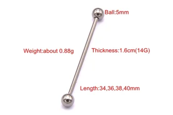 G23titan 14G Titan G23 Verticale Industriale Piercing Barbell Ureche Piercing Bijuterii de Certificare SGS