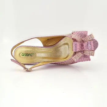 QSGFC Arican New Sosire Speical Bandă Îngustă și Cross-legat Stil Design Italian Doamnelor Pantofi și Sac Set de Culoare Roz pentru Petrecere