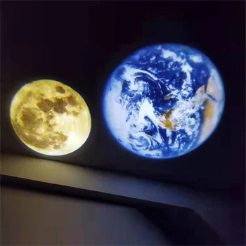 Pământ Luna Proiector Star Planeta Lampa de Proiecție De 360 Rotativ Suport Led-uri Galaxy Lumina de Noapte pentru Dormitor Atmosfera Decor