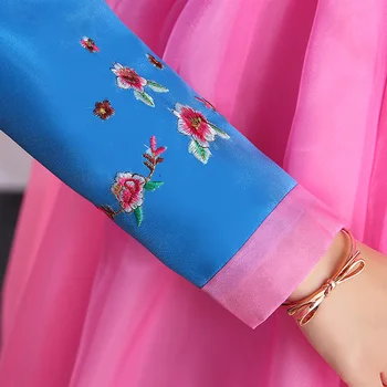 Femei Noi Multicolor Hanbok De Sex Feminin Palatul Broderie De Performanță Costum Tradițional Coreean Îmbrăcăminte Rochie Pufos Fusta Top Seturi
