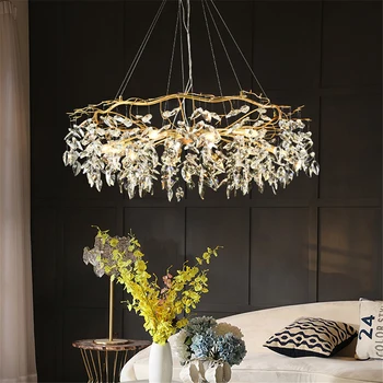 Europa de Lux de Aur Living Candelabru de Cristal K9 Candelabru de Fixare pentru Dormitor, Sufragerie G9 Strălucire Lumini Plafon