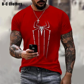 2022 Vara Spider Imprimat 3D Tricou Roșu Spider Print T-shirt pentru Bărbați Rece Spider Maneci Scurte O-Neck Tricou
