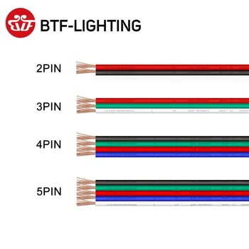 10m 2pin 3pin 4pin 5pin Fire Electrice 22AWG 20AWG 18AWG WS2812B WS2813 5050 RGBW LED Flexibile Cablu Conector cablu