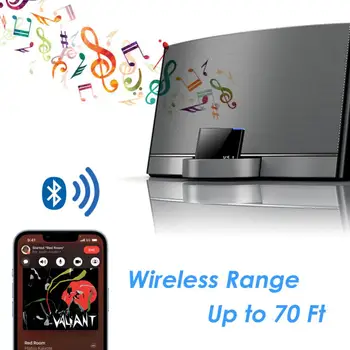 Mi-VAL 30Pin Bluetooth Music Receiver Audio A2DP Muzică Bluetooth 5.1 Adaptor Pentru iPhone iPod 30Pin Jack Analogic Difuzor