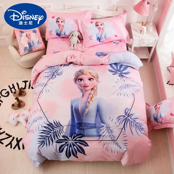 Disney Hot Ice Princess Elsana plin de culoare de Imprimare lenjerie de Pat Roz Confortabil în Jos Capac Plapuma fata de Perna Decor Dormitor pentru Fete