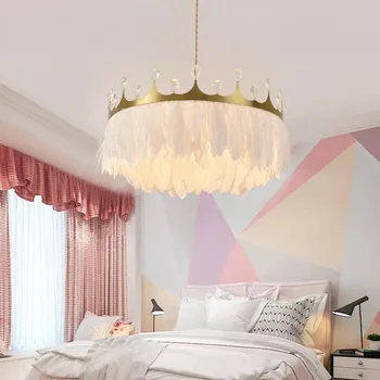 Nordic Lux lustra dormitor camera de printesa creative pene albe lampa kawaii lampă interioară de cafea decorartion copii candelabru